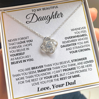 Load image into Gallery viewer, To My Daughter Necklace Birthday Gifts from Mother, You Are Braver Than You Believe
