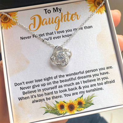 Load image into Gallery viewer, To My Daughter Necklace Gift from Mom, Never Forget That You Are My Sunshine
