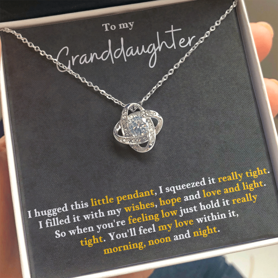 To My Granddaughter Love Knot Necklace Perfect Birthday Christmas Gifts from Grandma Grandpa