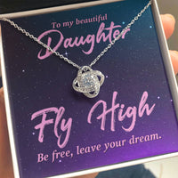 Load image into Gallery viewer, To My Beautiful Daughter Necklace from Mom and Dad, Fly High Be Free, Leave Your Dream
