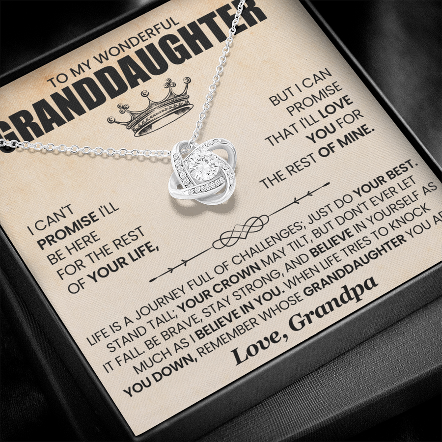 To My Granddaughter Necklace from Grandpa, Life Is a Journey Full of Challenges Just Do Your Best