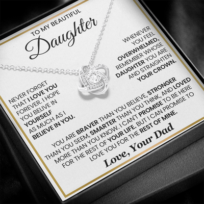 Load image into Gallery viewer, To My Daughter Necklace Birthday Gifts from Mother, You Are Braver Than You Believe
