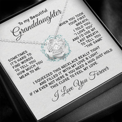 Load image into Gallery viewer, To My Granddaughter Necklace, Sometimes It&amp;#39;s Hard to Find Words to Tell You How Much You Mean to Me
