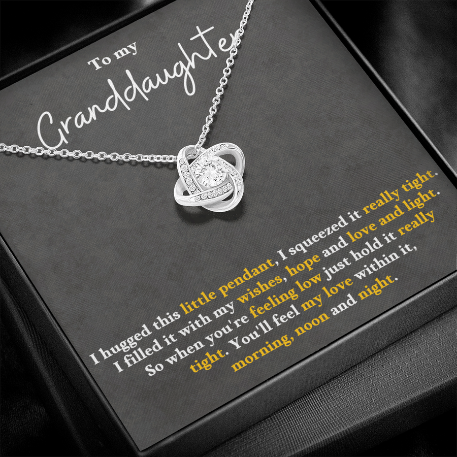 To My Granddaughter Love Knot Necklace Perfect Birthday Christmas Gifts from Grandma Grandpa