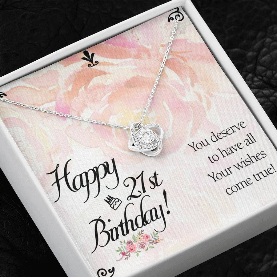 Unique 21st Birthday Gifts for Her, 21st Birthday Gifts for Her, Love Knot Necklace Gifts