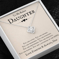 Load image into Gallery viewer, To My Badass Daughter Necklace from Dad, You Are Loved, Chosen, You Are a Daughter of the King
