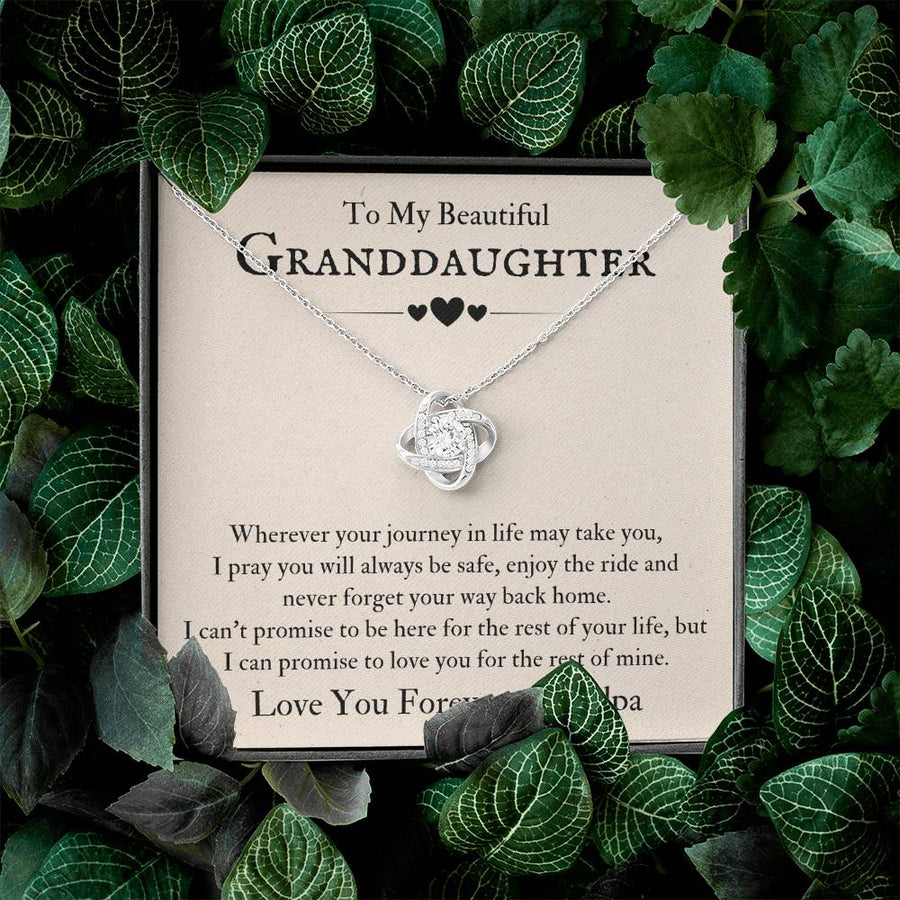 To My Beautiful Granddaughter Necklace from Grandpa, Never Forget Your Way Back Home