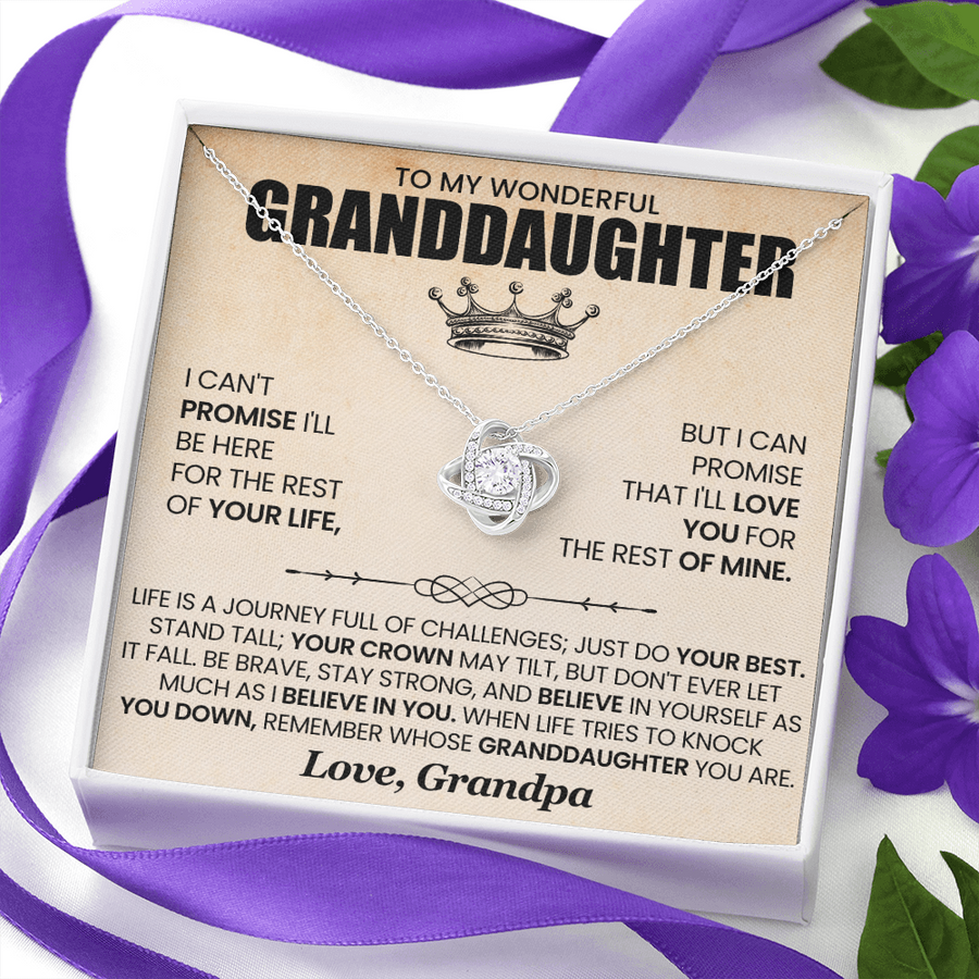 To My Granddaughter Necklace from Grandpa, Life Is a Journey Full of Challenges Just Do Your Best