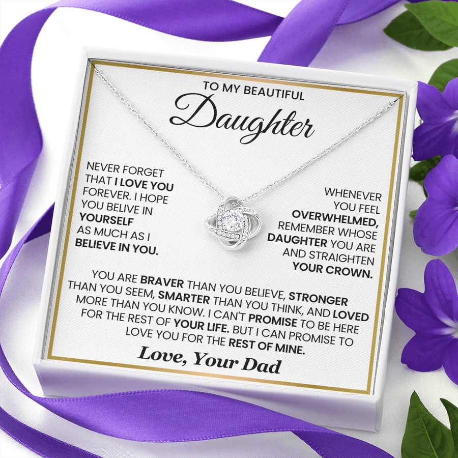 To My Daughter Necklace Birthday Gifts from Mother, You Are Braver Than You Believe