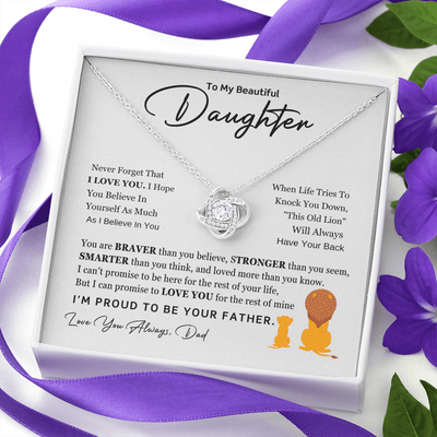 Load image into Gallery viewer, To My Daughter Necklace from Dad with Heartfelt Message, Daughter Birthday Present from Dad
