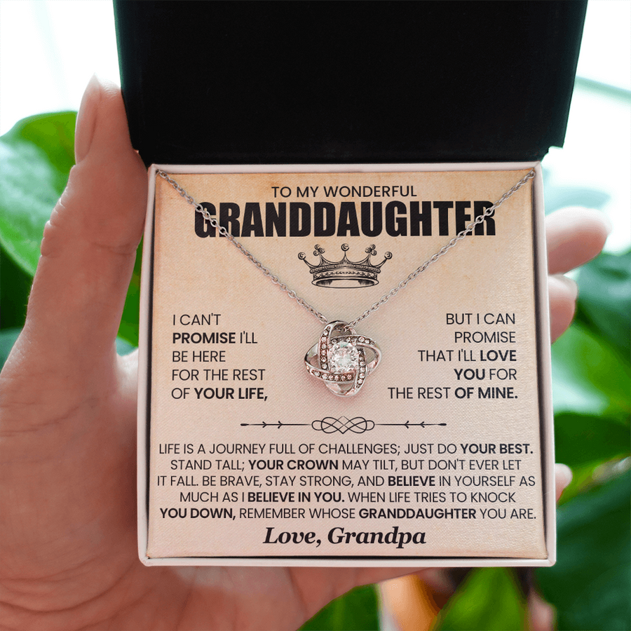 To My Granddaughter Necklace from Grandpa, Life Is a Journey Full of Challenges Just Do Your Best