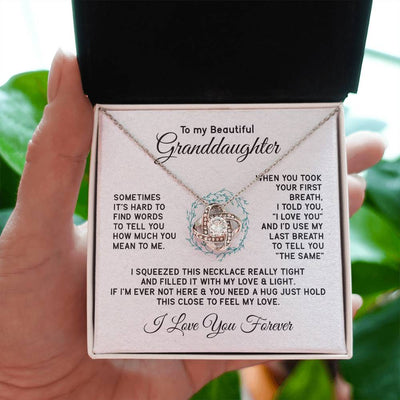 Load image into Gallery viewer, To My Granddaughter Necklace, Sometimes It&amp;#39;s Hard to Find Words to Tell You How Much You Mean to Me
