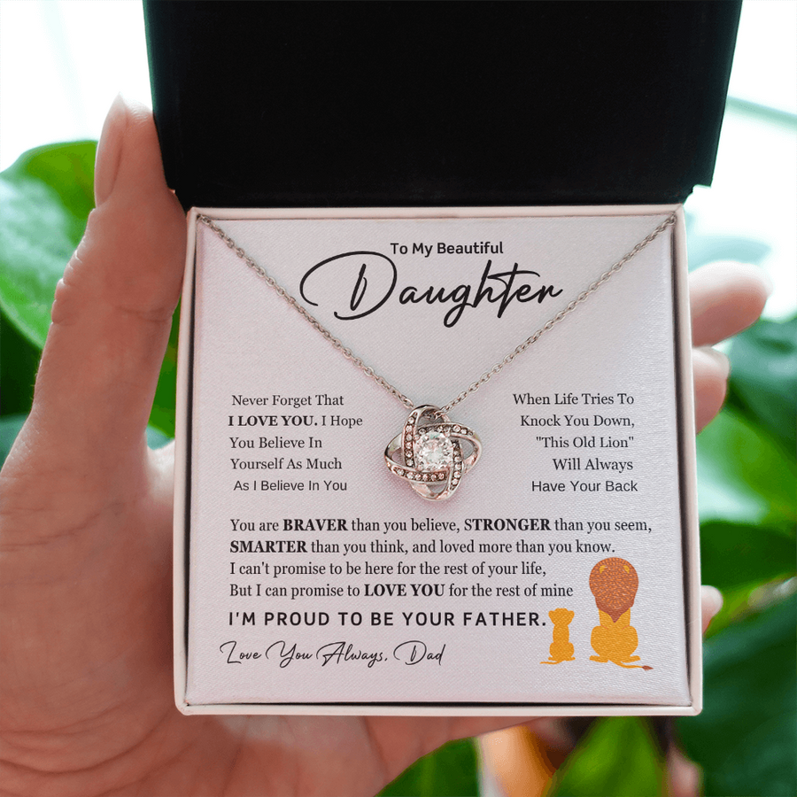 To My Daughter Necklace from Dad with Heartfelt Message, Daughter Birthday Present from Dad