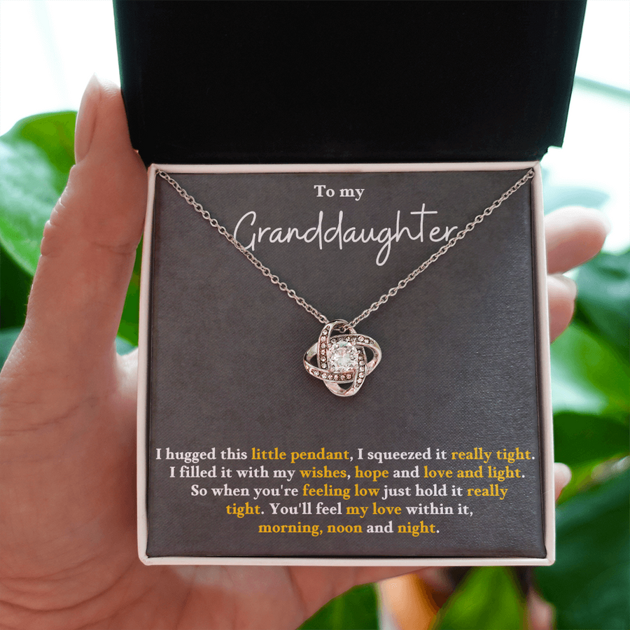 To My Granddaughter Love Knot Necklace Perfect Birthday Christmas Gifts from Grandma Grandpa
