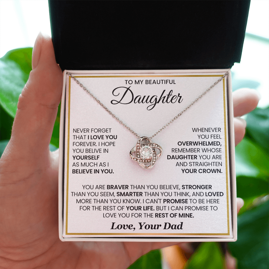 To My Daughter Necklace Birthday Gifts from Mother, You Are Braver Than You Believe