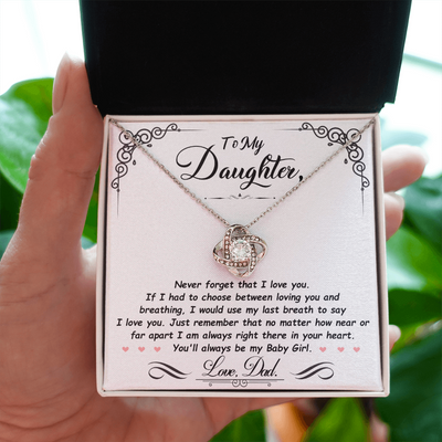 Load image into Gallery viewer, To My Daughter Necklace from Mom and Dad, Birthday, Graduation, Christmas Love Knot Necklace for Her
