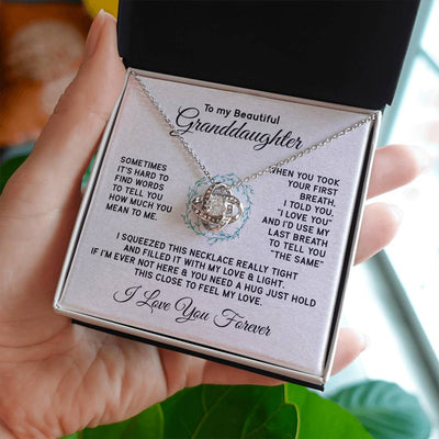 Load image into Gallery viewer, To My Granddaughter Necklace, Sometimes It&amp;#39;s Hard to Find Words to Tell You How Much You Mean to Me
