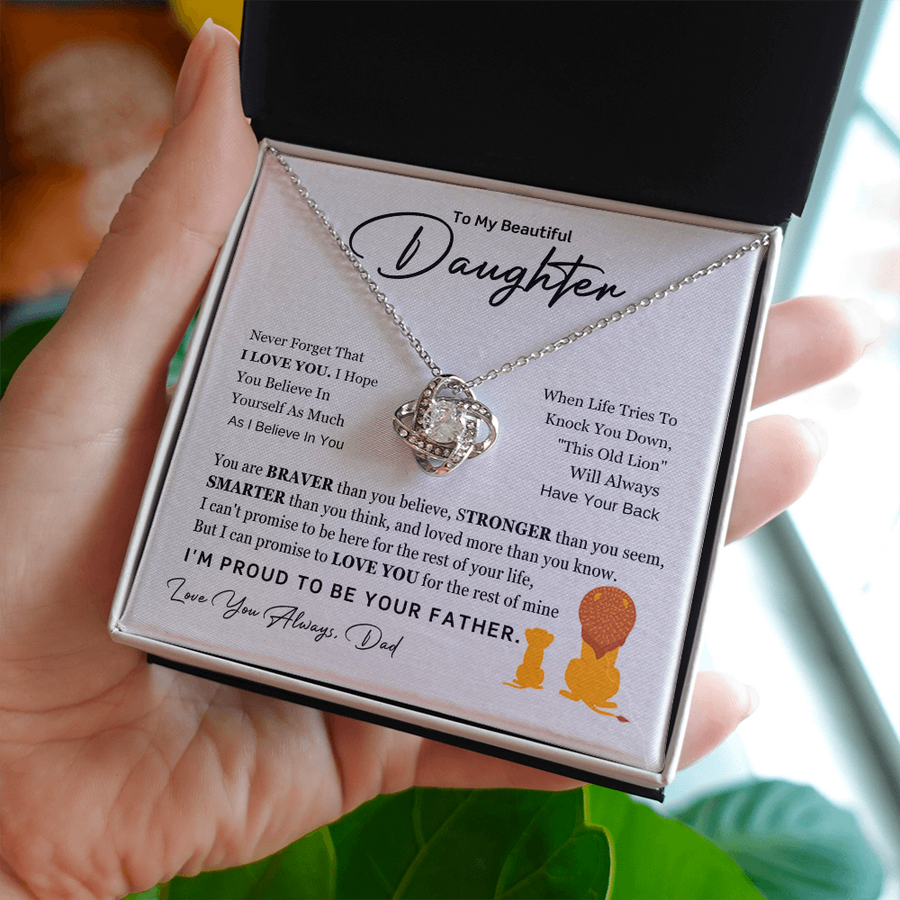 To My Daughter Necklace from Dad with Heartfelt Message, Daughter Birthday Present from Dad