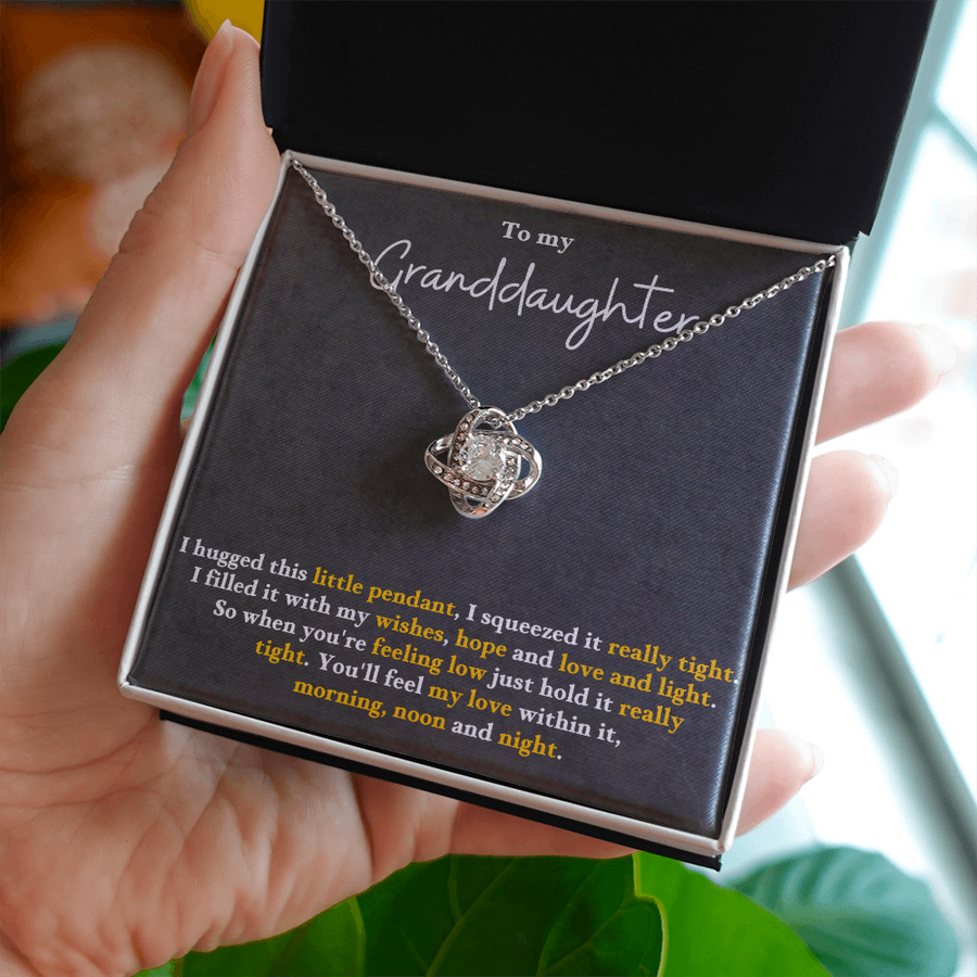 To My Granddaughter Love Knot Necklace Perfect Birthday Christmas Gifts from Grandma Grandpa