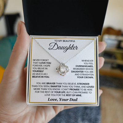 Load image into Gallery viewer, To My Daughter Necklace Birthday Gifts from Mother, You Are Braver Than You Believe
