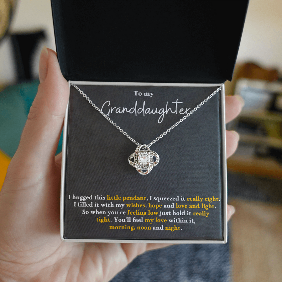 To My Granddaughter Love Knot Necklace Perfect Birthday Christmas Gifts from Grandma Grandpa