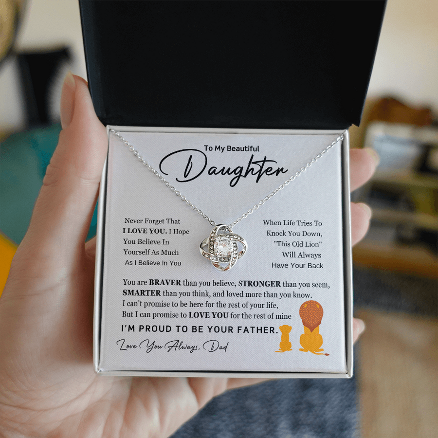To My Daughter Necklace from Dad with Heartfelt Message, Daughter Birthday Present from Dad