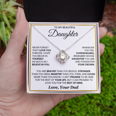Load image into Gallery viewer, To My Daughter Necklace Birthday Gifts from Mother, You Are Braver Than You Believe
