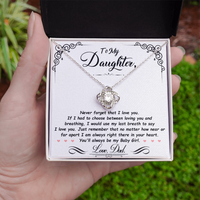 Load image into Gallery viewer, To My Daughter Necklace from Mom and Dad, Birthday, Graduation, Christmas Love Knot Necklace for Her
