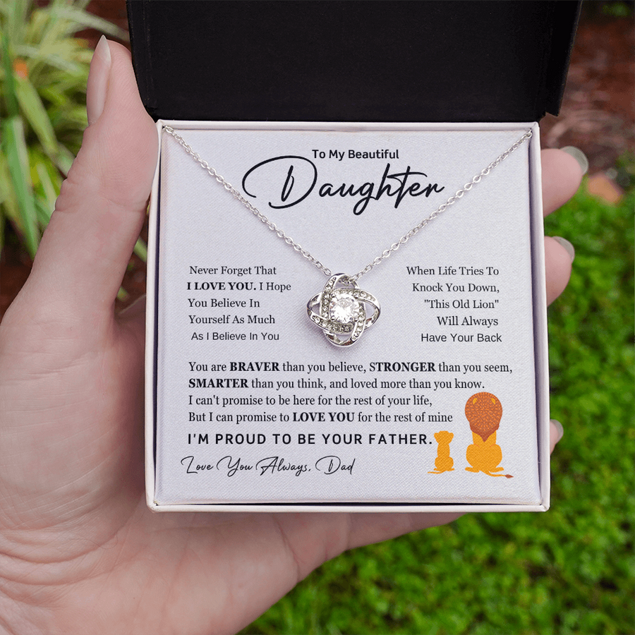 To My Daughter Necklace from Dad with Heartfelt Message, Daughter Birthday Present from Dad