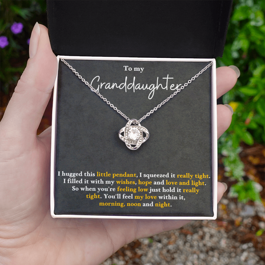 To My Granddaughter Love Knot Necklace Perfect Birthday Christmas Gifts from Grandma Grandpa