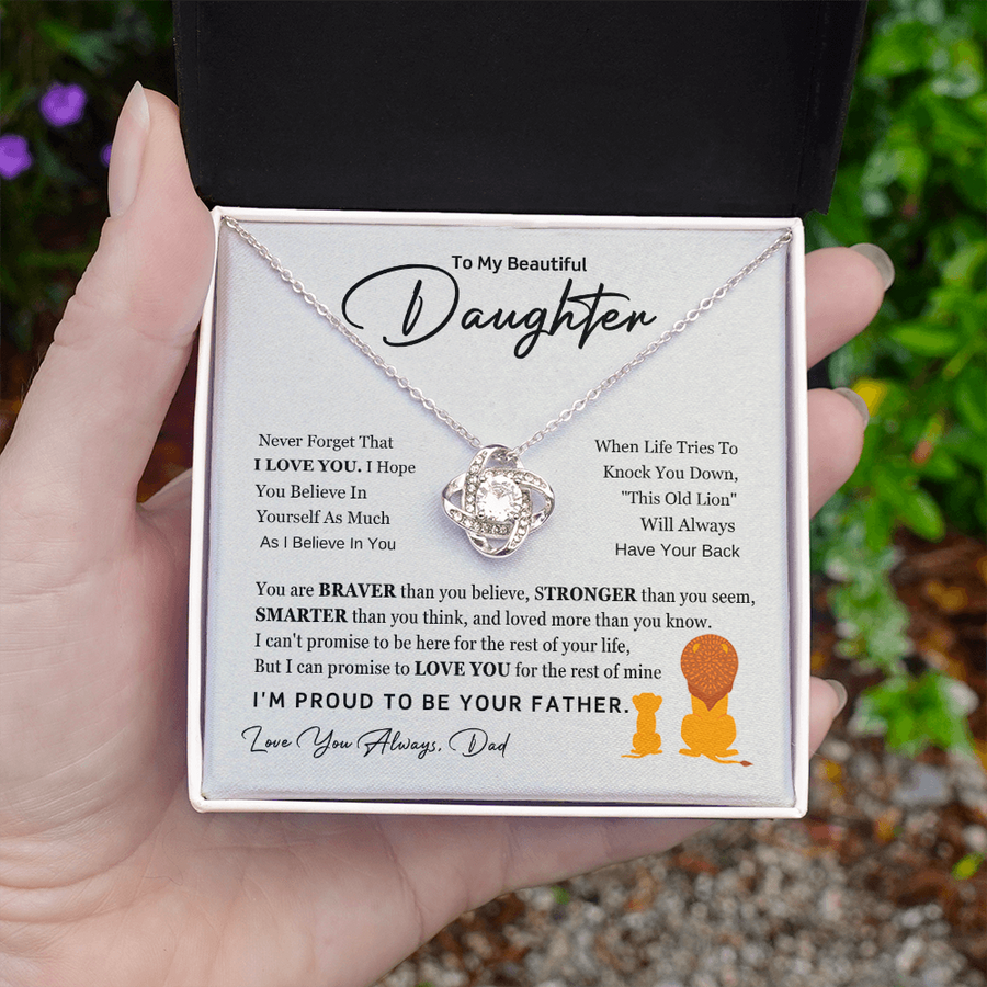 To My Daughter Necklace from Dad with Heartfelt Message, Daughter Birthday Present from Dad