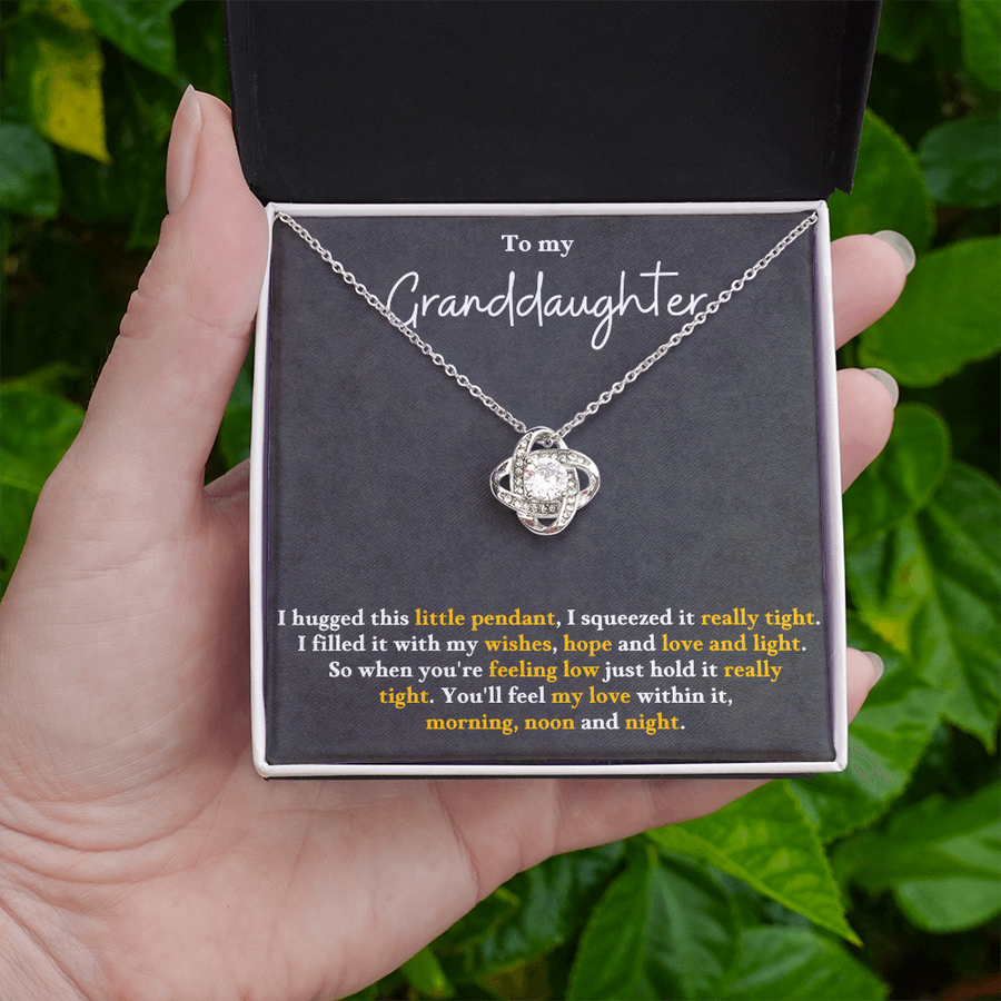 To My Granddaughter Love Knot Necklace Perfect Birthday Christmas Gifts from Grandma Grandpa