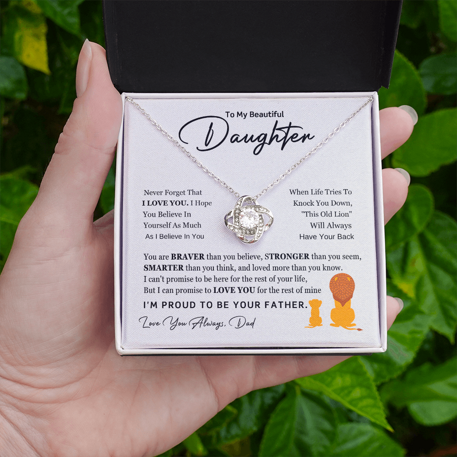 To My Daughter Necklace from Dad with Heartfelt Message, Daughter Birthday Present from Dad