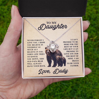 Load image into Gallery viewer, To My Daughter Love Knot Necklace – Unbreakable Bond Jewelry Gift for Birthday or Holiday
