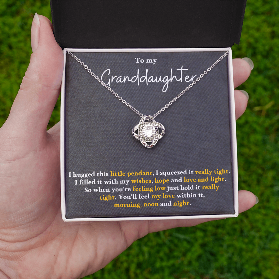 To My Granddaughter Love Knot Necklace Perfect Birthday Christmas Gifts from Grandma Grandpa