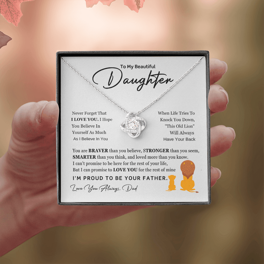 To My Daughter Necklace from Dad with Heartfelt Message, Daughter Birthday Present from Dad