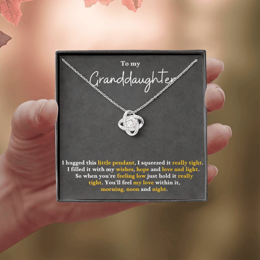 To My Granddaughter Love Knot Necklace Perfect Birthday Christmas Gifts from Grandma Grandpa