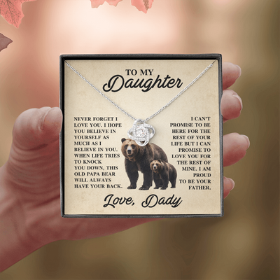 Load image into Gallery viewer, To My Daughter Love Knot Necklace – Unbreakable Bond Jewelry Gift for Birthday or Holiday
