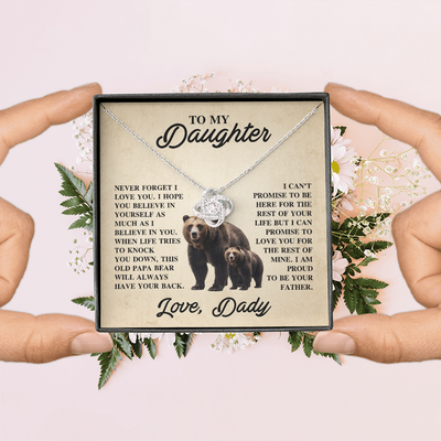 Load image into Gallery viewer, To My Daughter Love Knot Necklace – Unbreakable Bond Jewelry Gift for Birthday or Holiday

