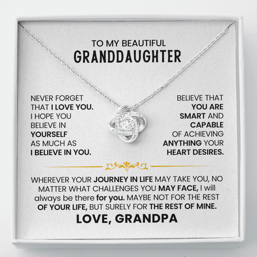 To My Beautiful Granddaughter Necklace, Believe in Yourself as Much as I Believe in You