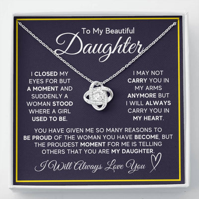 Load image into Gallery viewer, Daughter Gifts from Mom and Dad, Necklace &amp;amp; Message Card &amp;amp; LED Gift Box for Birthday, or Christmas
