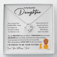 Load image into Gallery viewer, To My Daughter Necklace from Dad with Heartfelt Message, Daughter Birthday Present from Dad
