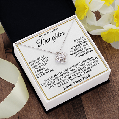 Load image into Gallery viewer, To My Daughter Necklace Birthday Gifts from Mother, You Are Braver Than You Believe
