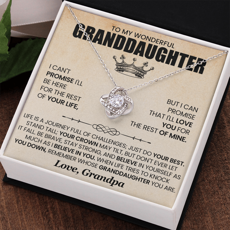 To My Granddaughter Necklace from Grandpa, Life Is a Journey Full of Challenges Just Do Your Best