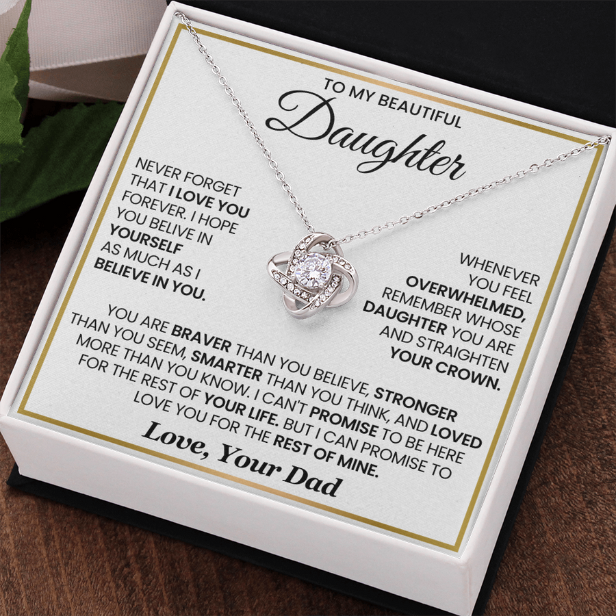 To My Daughter Necklace Birthday Gifts from Mother, You Are Braver Than You Believe