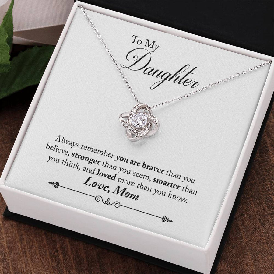 To My Daughter Necklace Gifts from Mom, Remember You Are Braver Than You Think