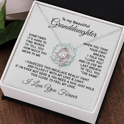 Load image into Gallery viewer, To My Granddaughter Necklace, Sometimes It&amp;#39;s Hard to Find Words to Tell You How Much You Mean to Me
