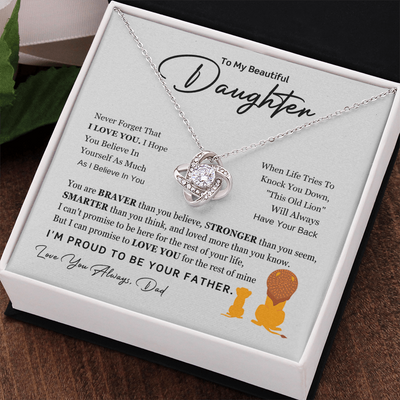 Load image into Gallery viewer, To My Daughter Necklace from Dad with Heartfelt Message, Daughter Birthday Present from Dad
