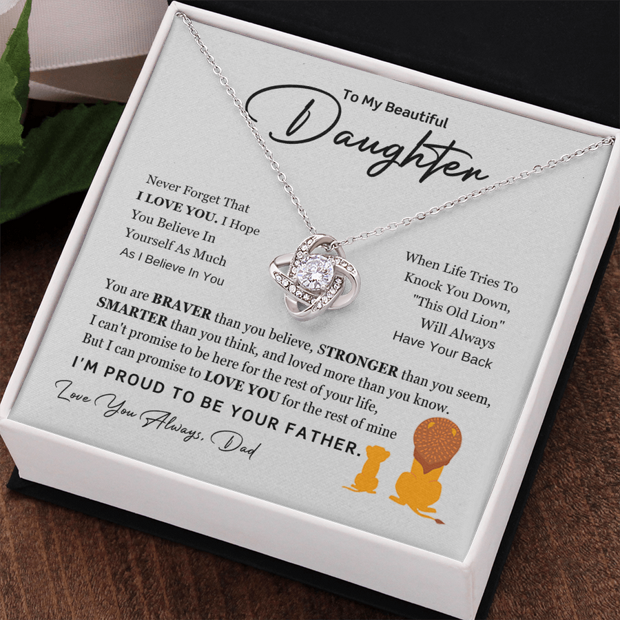 To My Daughter Necklace from Dad with Heartfelt Message, Daughter Birthday Present from Dad