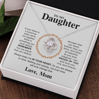 Load image into Gallery viewer, To My Daughter Necklace – Love Knot Pendant, Never Forget I Love You Gift from Dad
